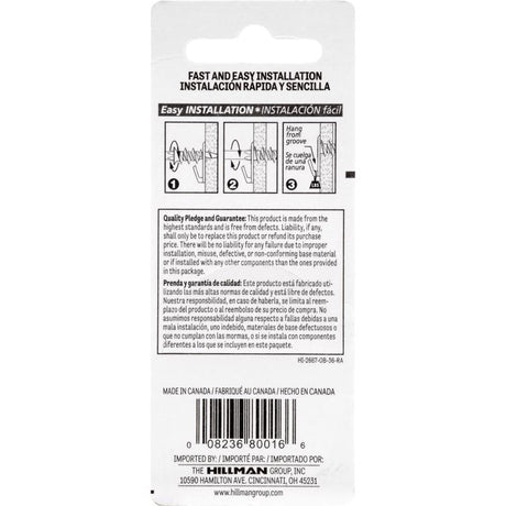 HILLMAN White Drywall Picture Hook 50 lb 2 pk, Pack of 10