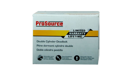 ProSource D262-RU5B Deadbolt, 3 Grade, Stainless Steel, 2-3/8 to 2-3/4 in Backset, KW1 Keyway, Pack of 3