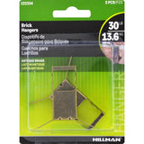 HILLMAN Brass-Plated Gold Brick Picture Hanger 30 lb 2 pk, Pack of 10