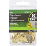 HILLMAN Brass-Plated Professional Picture Hanger 30 lb 25 pk, Pack of 5