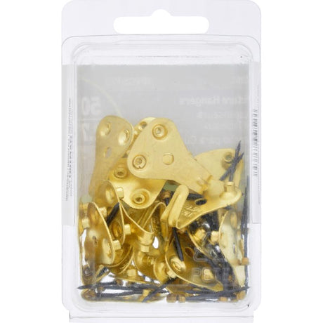 HILLMAN Brass-Plated Gold Professional Picture Hanger 50 lb 20 pk, Pack of 5