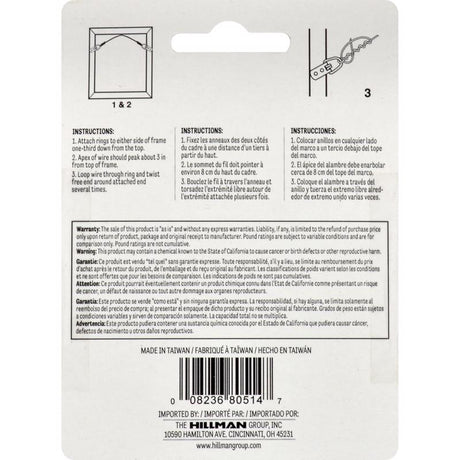 HILLMAN Plastic Coated Silver Picture Wire 30 lb 1 pk, Pack of 10