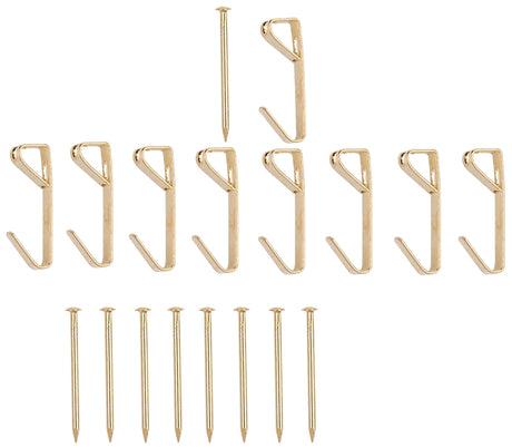 ProSource PH-122308-PS Picture Hanger, 20 lb, Steel, Polished Brass, Brass, Nail-In Mounting