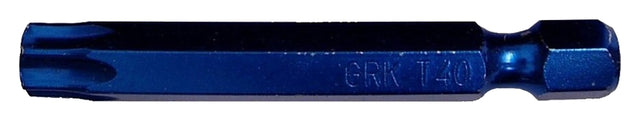 GRK Fasteners 86459 Drive Bit, T40 Drive, Star, Torx Drive, Hex Shank, 2 in L, Carbon Steel