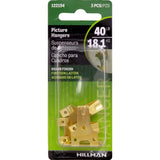 HILLMAN Brass-Plated Gold Professional Picture Hanger 40 lb 3 pk, Pack of 10