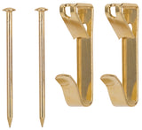ProSource PH-122310-PS Picture Hanger, 100 lb, Steel, Polished Brass, Brass, Nail-In Mounting