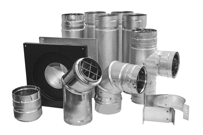 DuraVent PelletVent 4PVL-KHA Horizontal Stove Pipe Kit, Stainless Steel, For: PelletVent Multi-Fuel Venting System