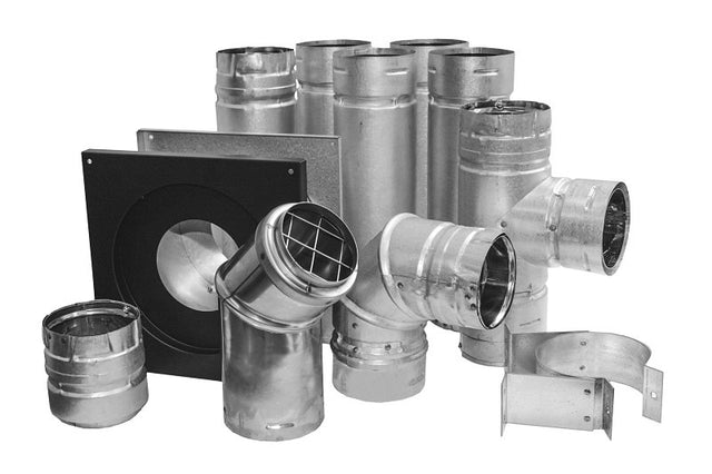 DuraVent PelletVent 4PVL-KHA Horizontal Stove Pipe Kit, Stainless Steel, For: PelletVent Multi-Fuel Venting System