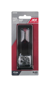 Ace Black Steel 4-1/2 in. L Fixed Staple Safety Hasp, Pack of 5