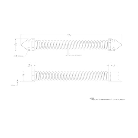 Ace 12 in. D X 1.57 in. L Stainless Steel Gate Spring