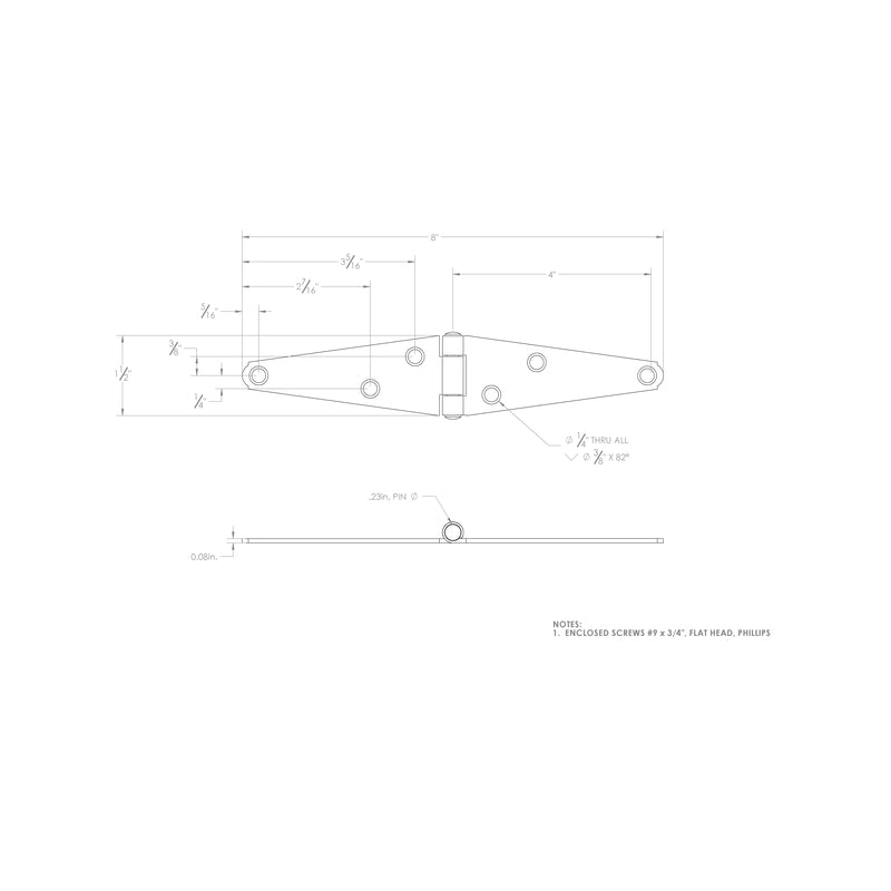Ace 4 in. L Stainless Steel Heavy Duty Strap Hinge 1 pk