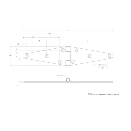 Ace 6 in. L Stainless Steel Heavy Duty Strap Hinge 1 pk