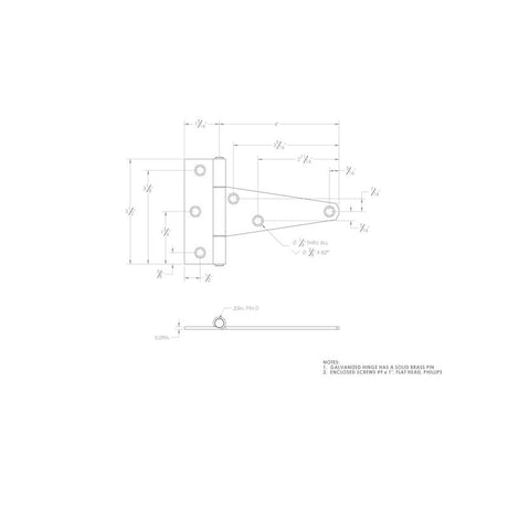 Ace 4 in. L Stainless Steel Heavy Duty T Hinge 1 pk