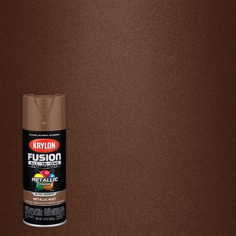 Krylon Fusion All-In-One Metallic Rust Paint+Primer Spray Paint 12 oz, Pack of 6