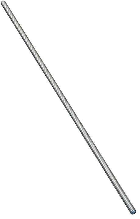 National Hardware N179-317 Threaded Rod, 1/4-20 Thread, 12 in L, A Grade, Steel, Zinc, UNC Thread, Pack of 3