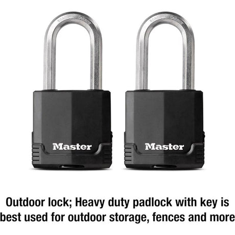 Master Lock Magnum 2 in. H X 1-5/16 in. W X 2 in. L Steel Ball Bearing Locking Weather-Resistant Pad