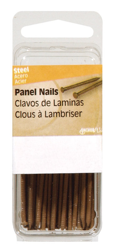 HILLMAN 1 in. Panel Steel Nail Large Head, Pack of 6