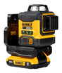 DEWALT DCLE34031D1 Line Laser Kit, 130 ft, +/-1/8 in Accuracy, 2-Beam, 3-Line, Green Laser