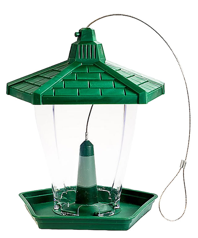 Perky-Pet HF950 Wild Bird Feeder, Perch, 1.25 lb, Plastic, Green, Hanging Mounting