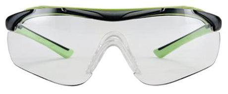 3M 47100-WZ4 Sport-Inspired Safety Glasses, Anti-Fog, Anti-Scratch Lens, Wraparound Frame, Green/Neon Black Frame