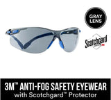 Scotchgard 47211H1-VDC-PS Anti-Fog Goggle with Scotchgard Protector, Universal, Wraparound Frame, Polycarbonate Frame