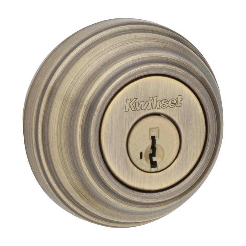 Kwikset SmartKey Antique Brass Metal Deadbolt