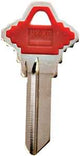 Hy-Ko 13005SC1PR Key Blank, Brass/Plastic, For: Schlage Cabinet, House Locks and Padlocks, Red, Pack of 5