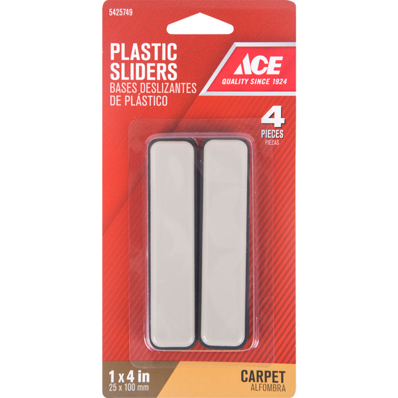 Ace Brown 4 in. Adhesive Plastic Sliders 4 pk