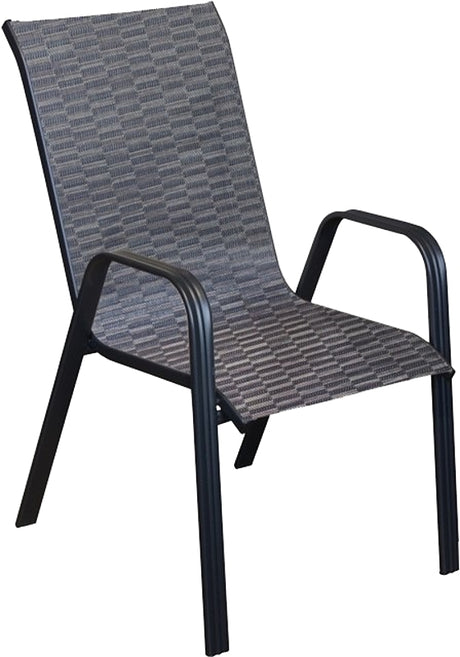 Seasonal Trends 50466 Stackable Sling Chair, Steel Frame, Black Frame