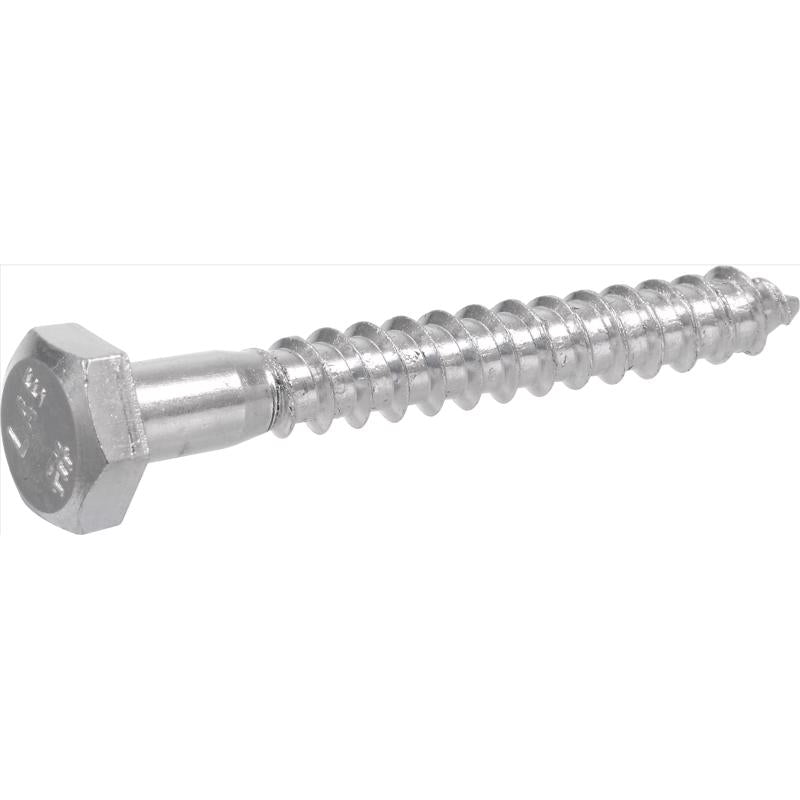 HILLMAN 3/8 in. X 1 in. L Hex Zinc-Plated Steel Lag Screw 100 pk