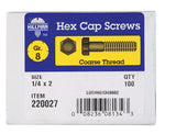HILLMAN 1/4 in. D X 2 in. L Heat Treated Steel Hex Head Cap Screw 100 pk