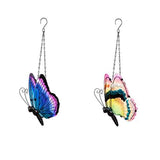 Meadowcreek Assorted Glass/Iron 9.45 in. H Hanging Butterfly Outdoor Decoration, Pack of 6