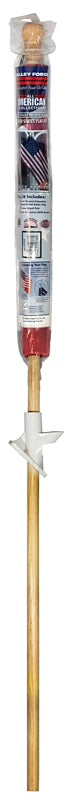 Valley Forge AA99090 Flag Kit, Includes: 5 ft Aluminum Pole, 2-Position Plastic Bracket with Screw