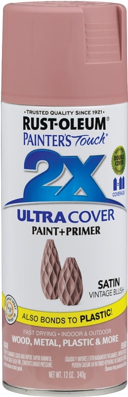 Rust-Oleum 299887 General-Purpose Spray Paint, Satin, Vintage Blush, 12 oz Can