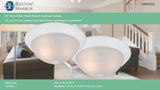 Boston Harbor 41800-WH Flush Mount Ceiling Fixture, 120 V, 60 W, A19 or CFL Lamp, White Fixture