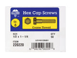 HILLMAN 1/2 in. D X 1-1/4 in. L Heat Treated Steel Hex Head Cap Screw 50 pk