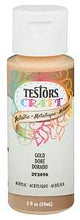 Testors 292496A Acrylic Craft Paint, Metallic, Gold, 2 oz, Bottle