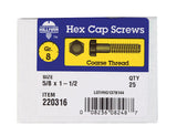 HILLMAN 5/8 in. D X 1-1/2 in. L Heat Treated Steel Hex Head Cap Screw 25 pk