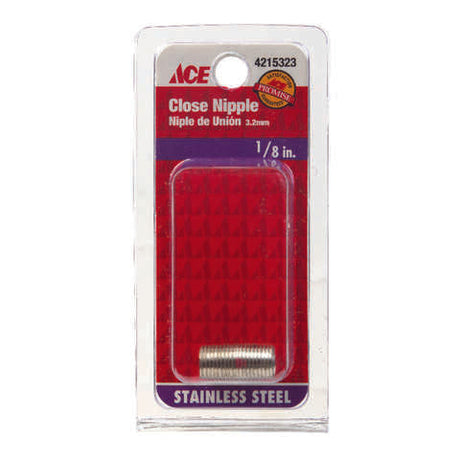 Smith-Cooper 1/8 in. MPT Stainless Steel Close in. L Nipple