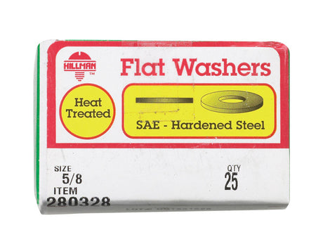 HILLMAN Yellow Dichromate Steel 5/8 in. SAE Flat Washer 25 pk