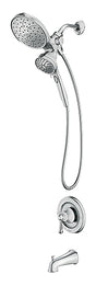 Moen Brecklyn 82611 Tub and Shower Faucet, Six Function Showerhead, 1.75 gpm Showerhead, 6 Spray Settings, 1-Handle