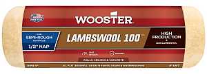 Wooster R291-9 Roller Cover, 1/2 in Thick Nap, 9 in L, Lambs Wool Cover, Buff