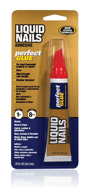 Liquid Nails PG-00 Perfect Glue Adhesive, Clear, 0.75 oz Squeeze Tube