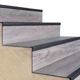 M-D 66269 Stair Edging, 36 in L, 1-1/8 in W, Aluminum, Black, Matte