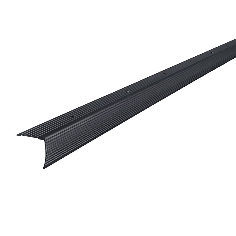M-D 66269 Stair Edging, 36 in L, 1-1/8 in W, Aluminum, Black, Matte