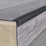 M-D 66269 Stair Edging, 36 in L, 1-1/8 in W, Aluminum, Black, Matte