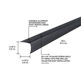 M-D 66269 Stair Edging, 36 in L, 1-1/8 in W, Aluminum, Black, Matte