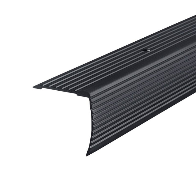 M-D 66269 Stair Edging, 36 in L, 1-1/8 in W, Aluminum, Black, Matte