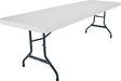 Lifetime Products 2980 Folding Table, 96 in L x 30 in W x 29 in H Open, Steel Frame, Polyethylene Tabletop, Gray/White