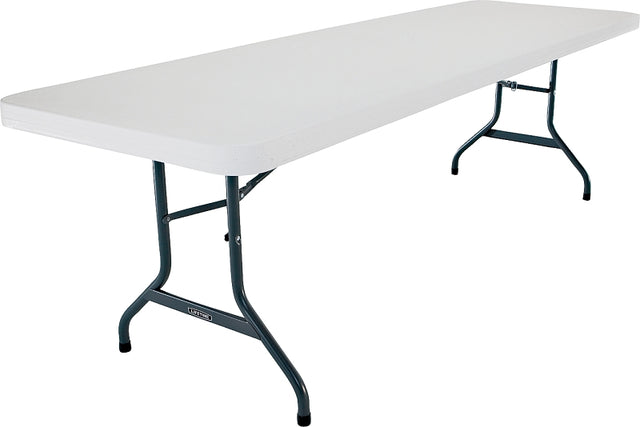 Lifetime Products 2980 Folding Table, 96 in L x 30 in W x 29 in H Open, Steel Frame, Polyethylene Tabletop, Gray/White